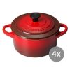 Le Creuset Mini-Cocotte 4er-Set Kirschrot 7