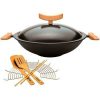 Spring Wok Set 6-tlg. Mit Holzgriffen 7
